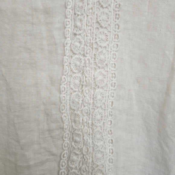 Francesca Bettini made in Italy Linen cotton White Lace tunic blouse top size S - Picture 4 of 9
